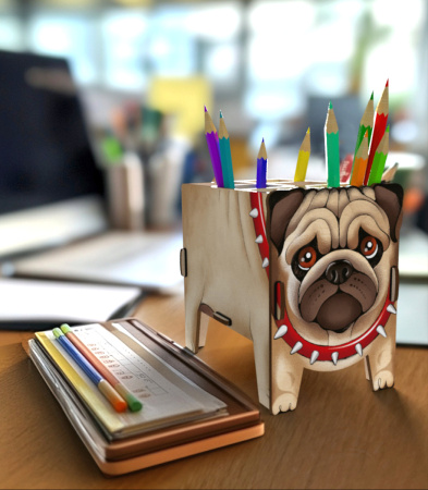 Карандашница (органайзер) Мопс 06