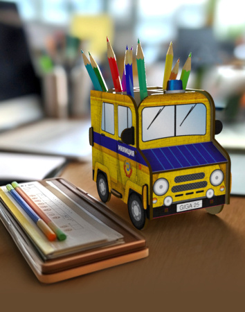 Карандашница (органайзер) Машинки советские 