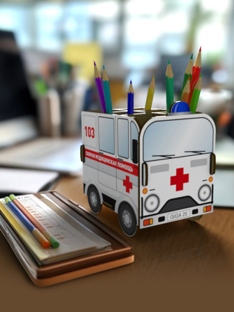 Карандашница (органайзер) Машинки современные 