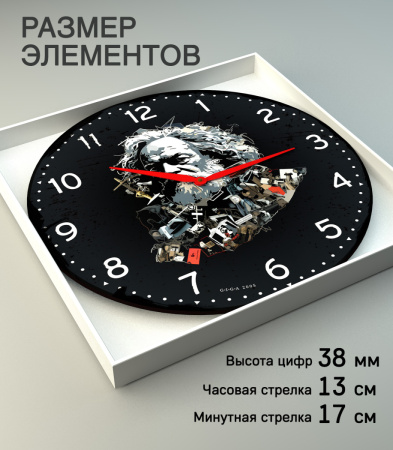 Настенные часы 50см (Карл Маркс рок) КРУГ 03