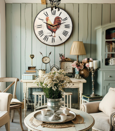 Настенные часы 50см (Петух) КРУГ 09