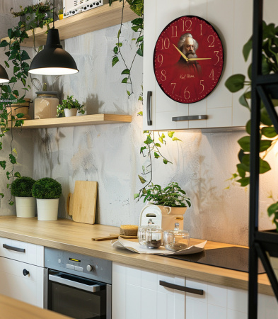 Настенные часы 50см (Карл Маркс классика) КРУГ 08