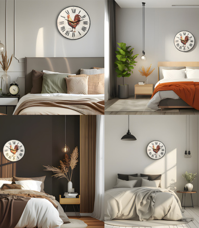 Настенные часы 50см (Петух) КРУГ 07