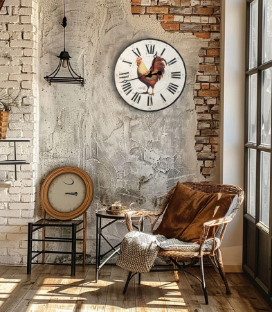 Настенные часы 50см (Петух) КРУГ 10