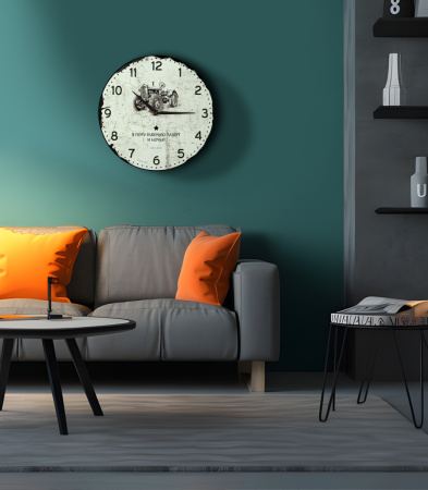 Настенные часы 50см (Трактор) КРУГ 08